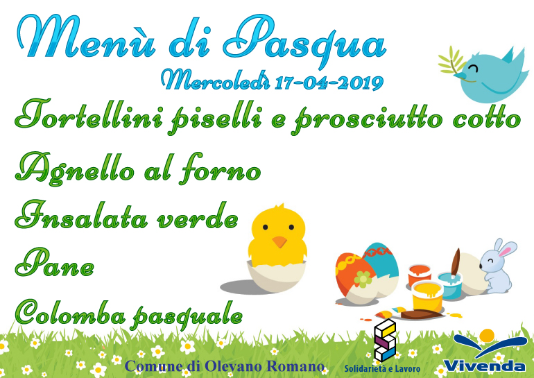 Pranzo di Pasqua a Scuola con un menù speciale